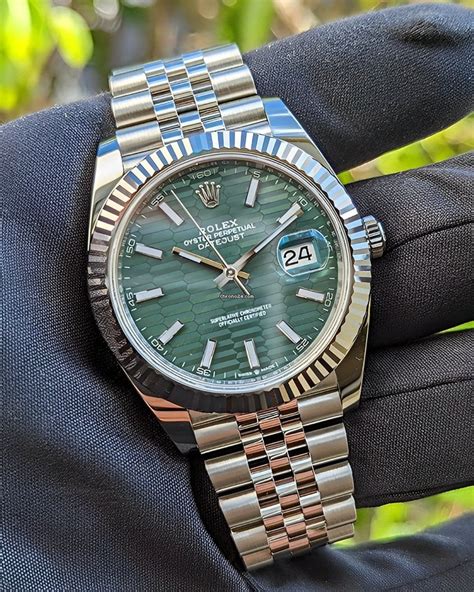 rolex date just 41 mint green|rolex datejust 41 green motif.